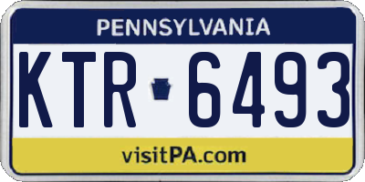 PA license plate KTR6493