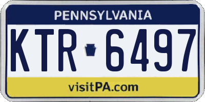 PA license plate KTR6497