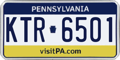 PA license plate KTR6501