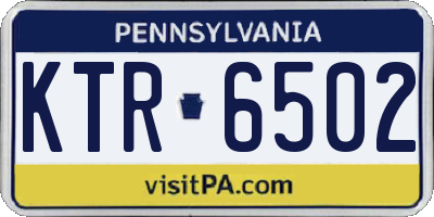 PA license plate KTR6502