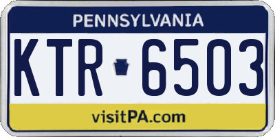 PA license plate KTR6503