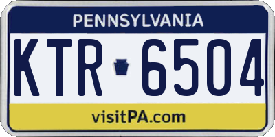 PA license plate KTR6504
