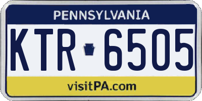 PA license plate KTR6505