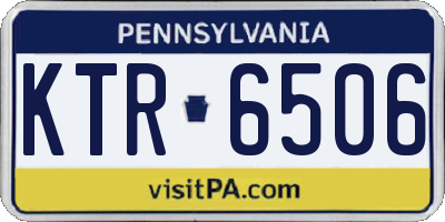 PA license plate KTR6506