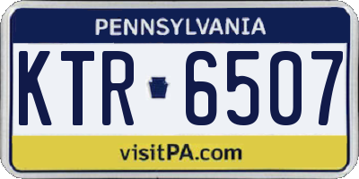 PA license plate KTR6507