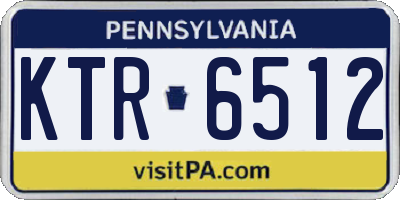 PA license plate KTR6512
