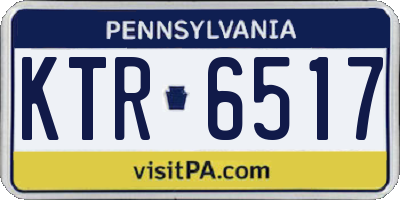 PA license plate KTR6517