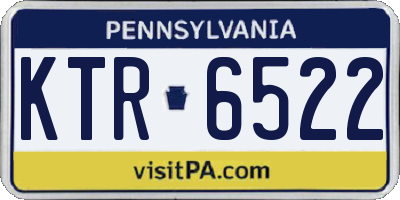 PA license plate KTR6522