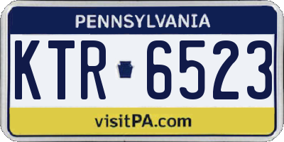 PA license plate KTR6523