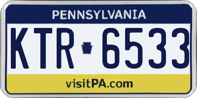 PA license plate KTR6533