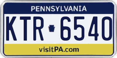 PA license plate KTR6540