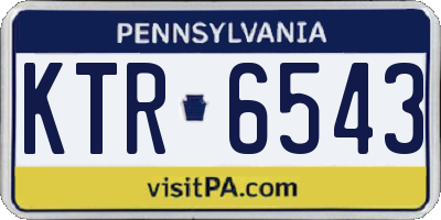 PA license plate KTR6543