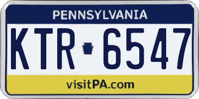 PA license plate KTR6547