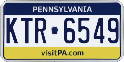 PA license plate KTR6549