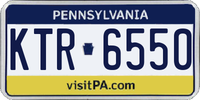 PA license plate KTR6550