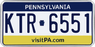 PA license plate KTR6551
