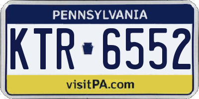 PA license plate KTR6552