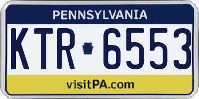PA license plate KTR6553