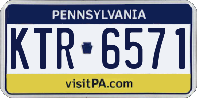 PA license plate KTR6571