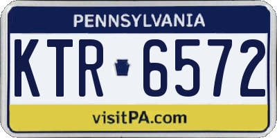 PA license plate KTR6572