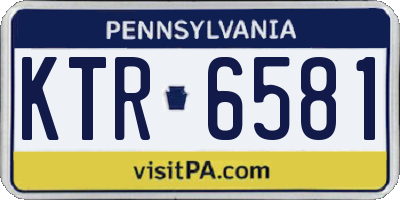 PA license plate KTR6581