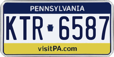 PA license plate KTR6587