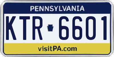 PA license plate KTR6601