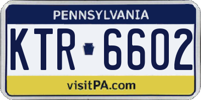PA license plate KTR6602