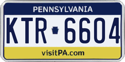PA license plate KTR6604