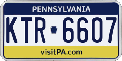 PA license plate KTR6607