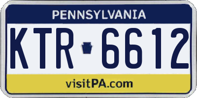 PA license plate KTR6612