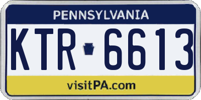PA license plate KTR6613