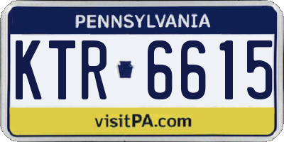 PA license plate KTR6615