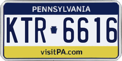 PA license plate KTR6616