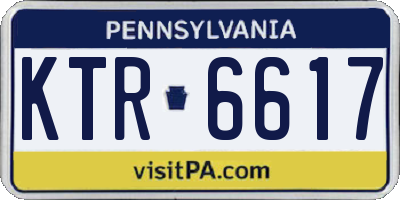 PA license plate KTR6617