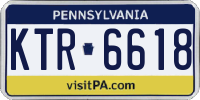 PA license plate KTR6618