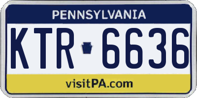 PA license plate KTR6636
