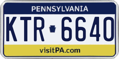PA license plate KTR6640