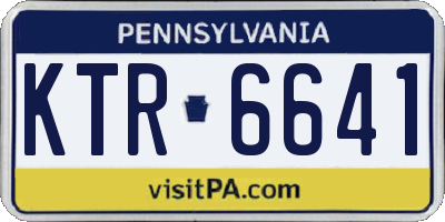 PA license plate KTR6641