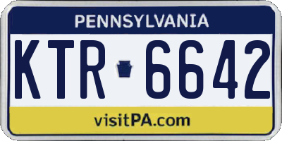 PA license plate KTR6642