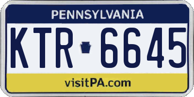 PA license plate KTR6645