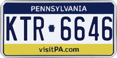PA license plate KTR6646