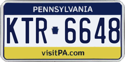 PA license plate KTR6648