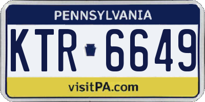 PA license plate KTR6649