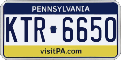PA license plate KTR6650