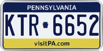 PA license plate KTR6652