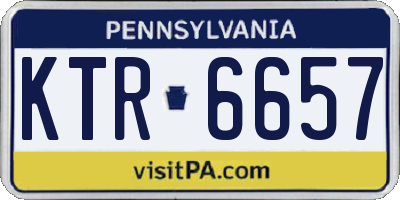 PA license plate KTR6657