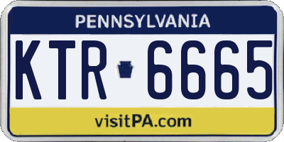 PA license plate KTR6665