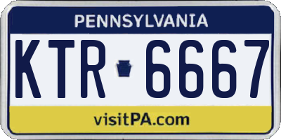 PA license plate KTR6667