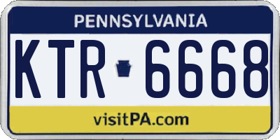 PA license plate KTR6668